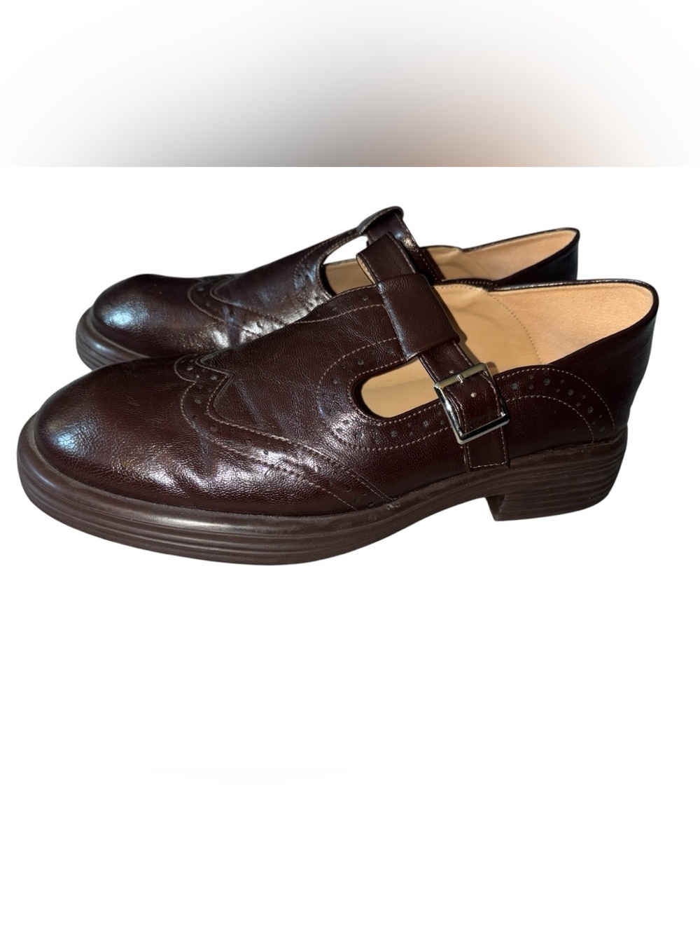 Sarah & Kate Charleston brown leather Mary Jane shoes